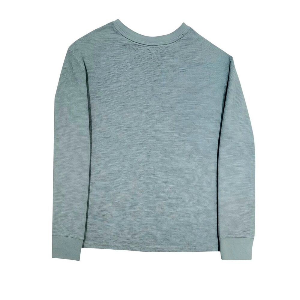 Eddie Bauer Thermal Waffle Knit Long Sleeve Blue Gray Top Small S - Picture 4 of 4